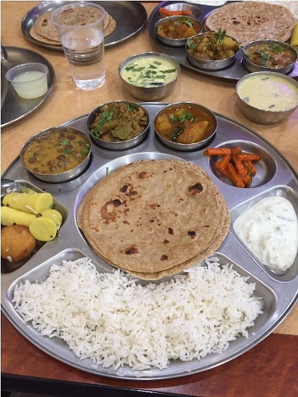 Jay Bharat signature dishes Jay Bharat Thali, Chhole Bhature, Pav Bhaji, Samosa Chaat